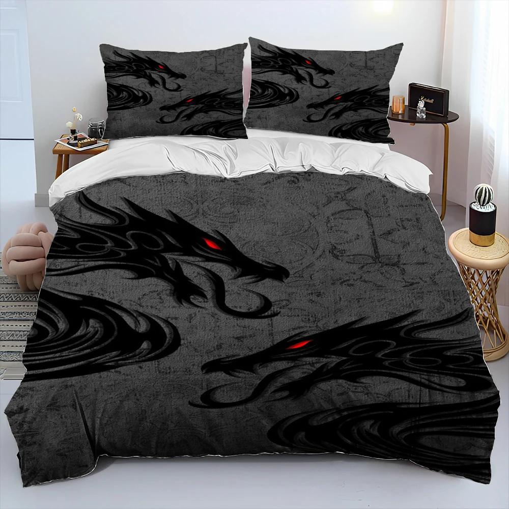 3D Retro Dragon Printed Bedding Sets Exquisite Bed Supplies Set Duvet Cover Bed Comforter Set Bedding Set Luxury Birthday Gift