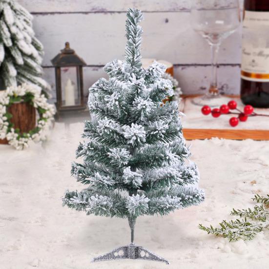 Искусственная новогодняя елка, настольная мини-фигурка из снежного флока, реалистичная