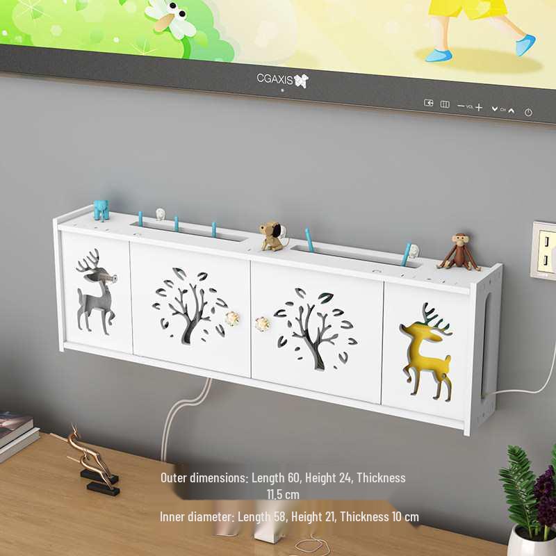 Настенная полка без сверления для Wi-Fi роутера и ТВ-приставки для гостиной/спальни