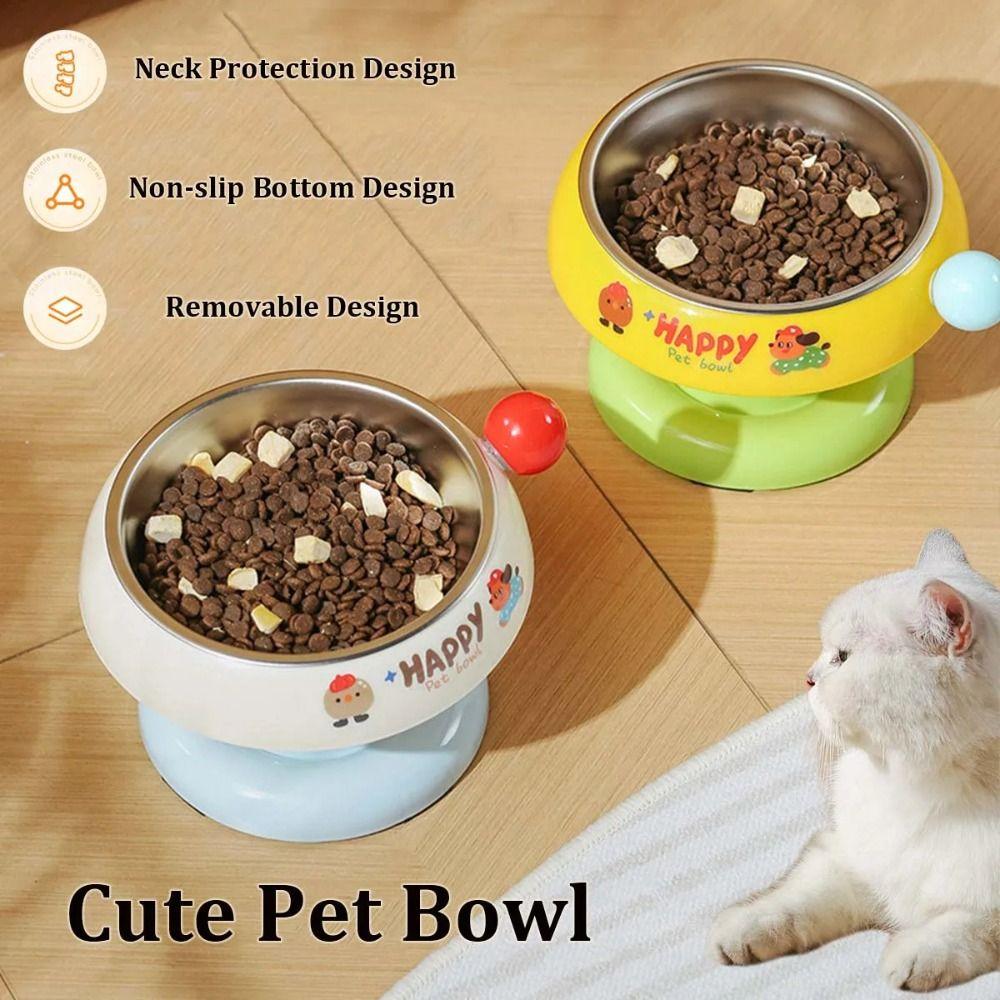 Cartoon Cat Food Water Bowl Anti Slip Cat Bowl Pet High Footed Bowl Pet Supplies