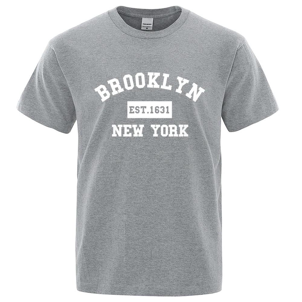Мужская летняя повседневная хлопковая футболка Brooklyn East 1631 Нью-Йорк