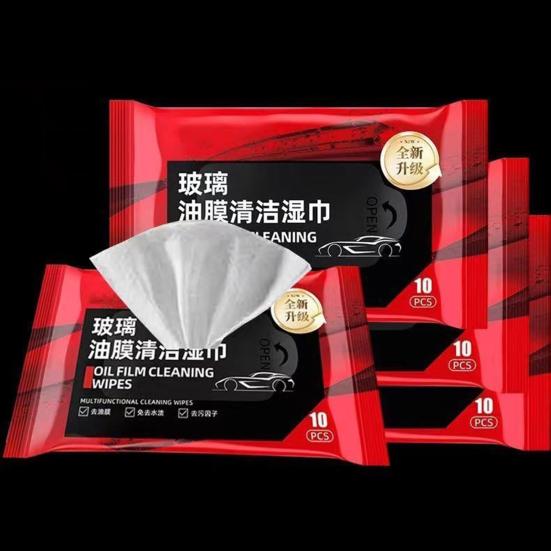 5 Pcs Car Glass Cleaning Wipes Portable Windshield Cleaner Wipes Multipurpose Oil Film Cleaning Wipes for Automotive Glass Home Windows Mirrors