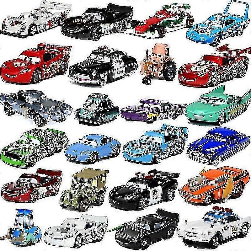 Машинки Disney Pixar Cars 2-3 года Игрушка Молния Маккуин Женщина Шериф Сплав Металлическая Модель Машинки 1:55 Металлическая игрушечная машинка Мальчик Ребенок Подарок-1-й
