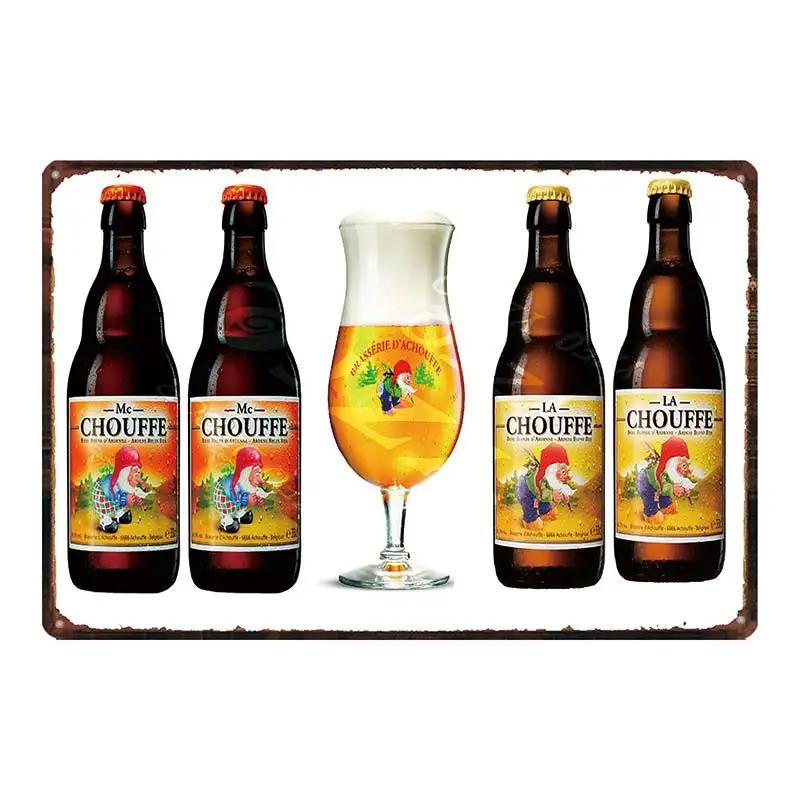 Пиво Chouffe Ретро Металлическая Жестяная Вывеска Винтажная Тарелка Настенная Паб Ресторан Украшения Для Дома Художественный Декор Железный Постер DU-4910A