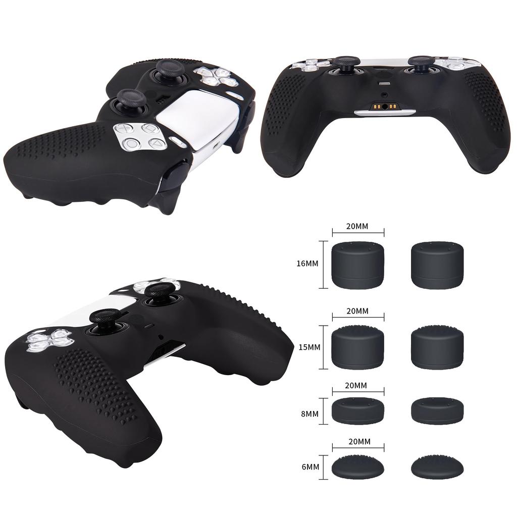 JYXETOV PS5 Controller 1 Pieces Free 8 Button Silicone Charging with Original Suitable for Printing Cover, Piece/2 (28 Options), Caps, Protection,