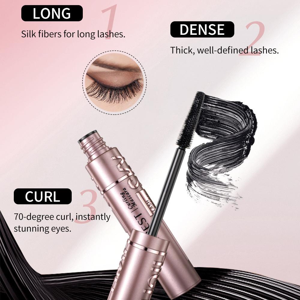 Black Mascara Natural Curl Long and Thick Waterproof and Sweatproof Dazzling Mascara Cosmetic