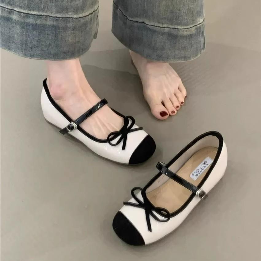 Французские красные туфли Мэри Джейн с внутренней стороны, увеличивающие рост, женские, весна 2025, новые балетки с неглубоким горлом и одним словом «бабушкины туфли»