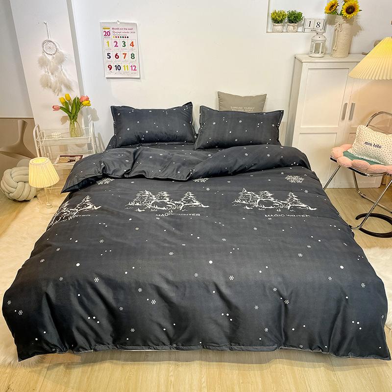 Домашний текстиль Grinding Комплект из четырех предметов, простыня пододеяльник, односпальный комплект постельного белья из трех предметов для общежития