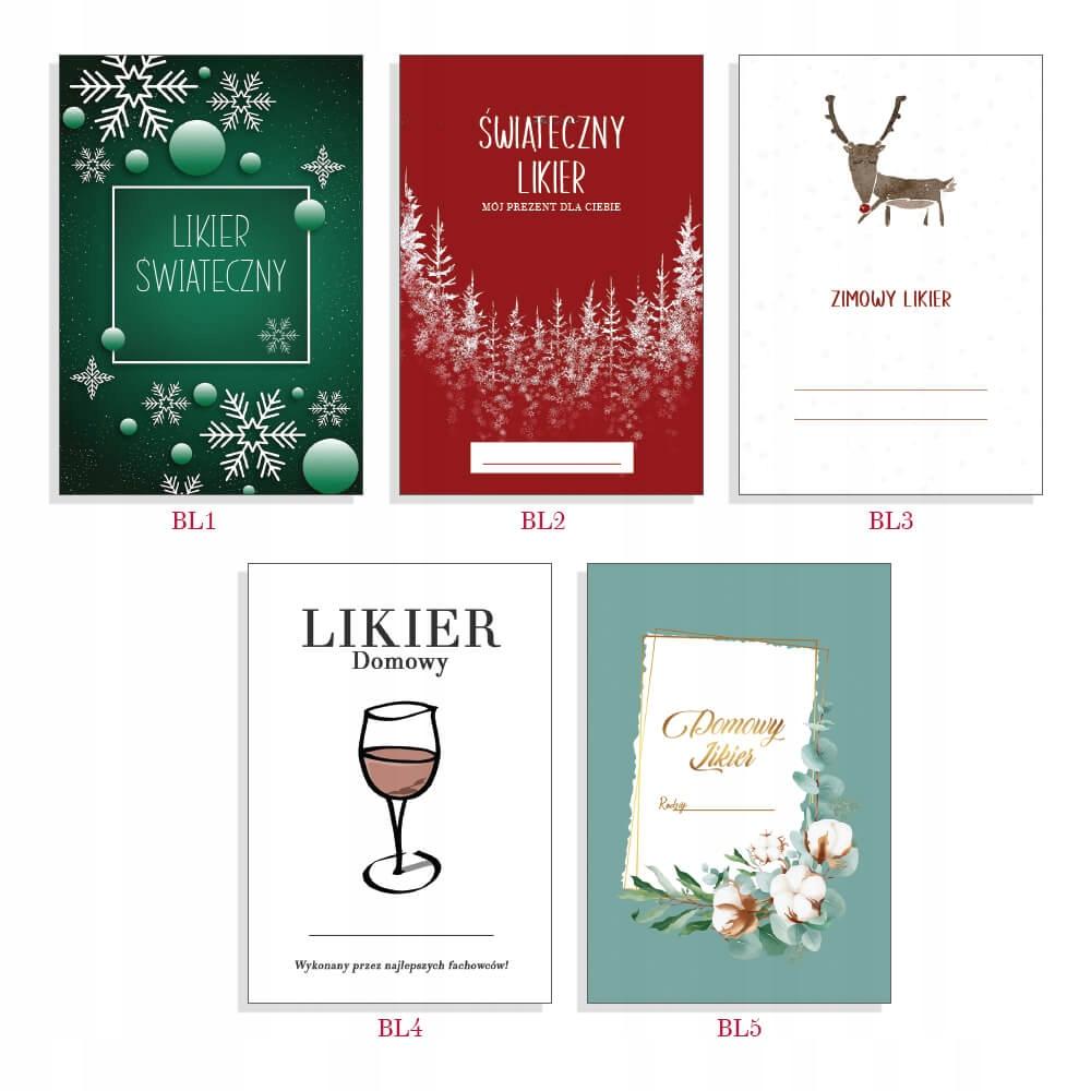 SET OF 50 CHRISTMAS LABELS for bottles of alcohol and tinctures CHRISTMAS