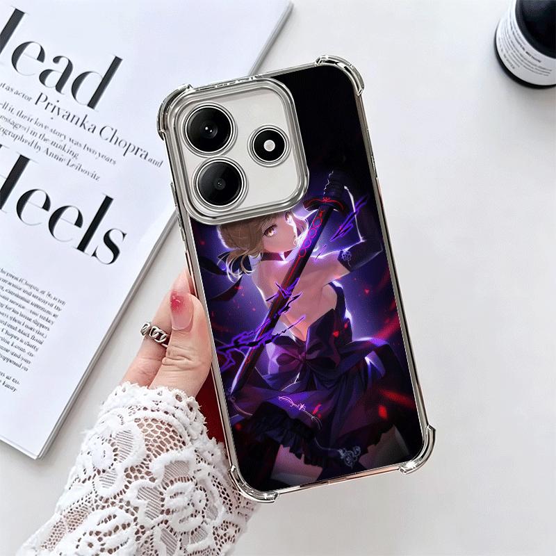Чехол для телефона с покрытием Сабер из Fate Zero Stay Night для Xiaomi Redmi Note 14 15 Pro Plus 13 12 11 11S 11T 10 9S 9 5G, противоударный с Airbag