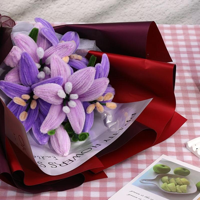 Diy Flower Bouquet Kits Complete Pipe Cleaners Crafts Supplies Set DIY Flower Bouquet Making Kits for Adult Kids GiftS