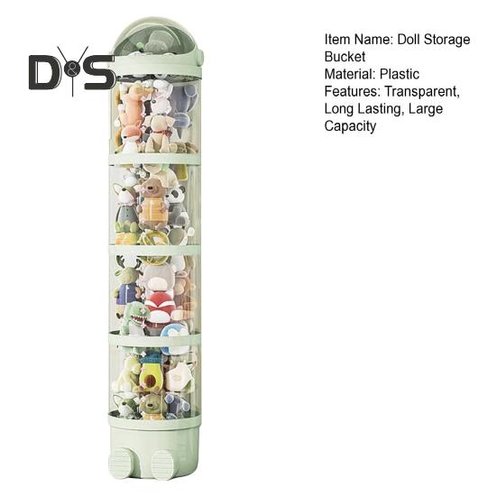 Transparent Vertical Toy Organizer Doll Storage Bucket Large Capacity Dustproof Easy To Install Vertical Stuffed Animal Storage Tube