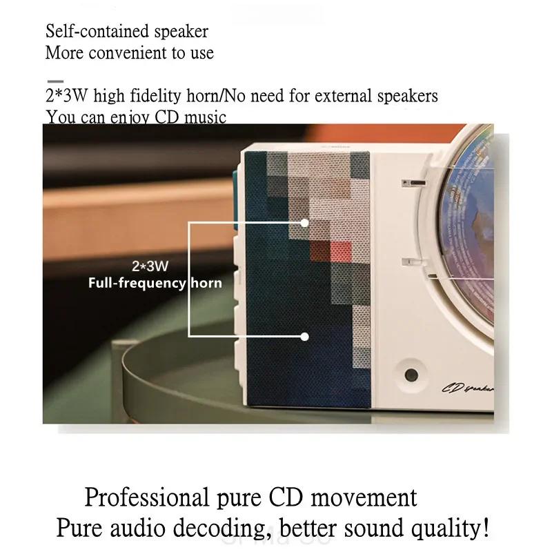 NEW Portable Retro CD Player 4000mAh Bluetooth Hi-Fi Sound Speakers Wall Mountable & Desktop CD Music Player with Remote Control