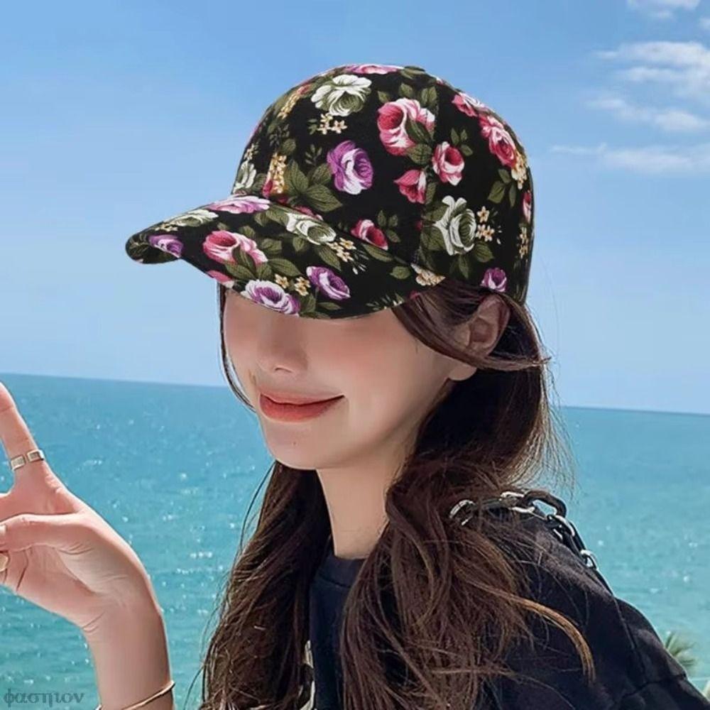 Flower Printed Baseball Cap Sun Protection Hip Hop Gorras Fashion Sport Snapback Hat  Outdoor