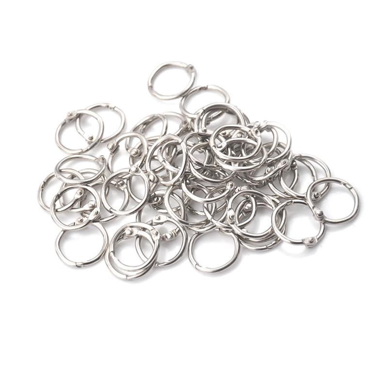 50 Pcs Staple Book Binder 20Mm Outer Diameter Loose Leaf Ring Keychain
