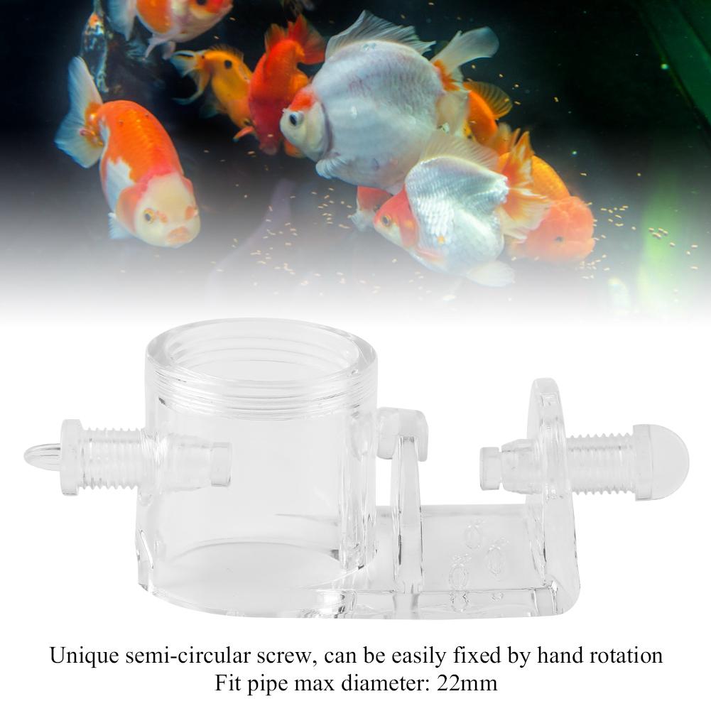Acrylic Aquarium Hose Clip Tank Tube Holder Clamp for 22mm Dia Water Pipe