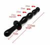 Black Glass Anal Beads Butt Plug Double Ended Dildo  Fetish Anal Balls & Beads