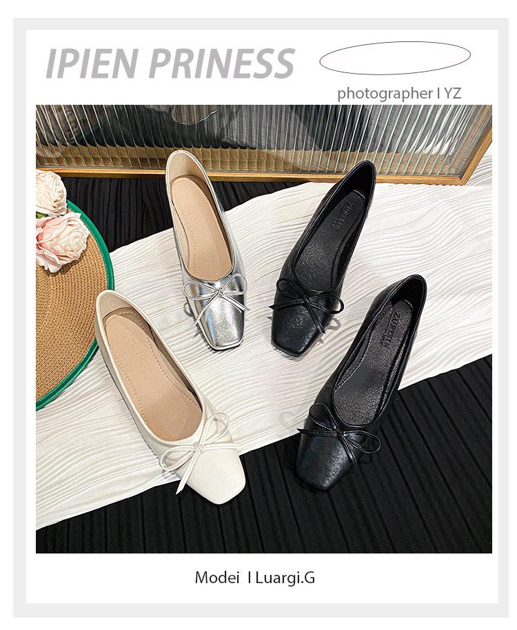 Серебристые балетки с бантом: Женская обувь в стиле Мэри Джейн 2025