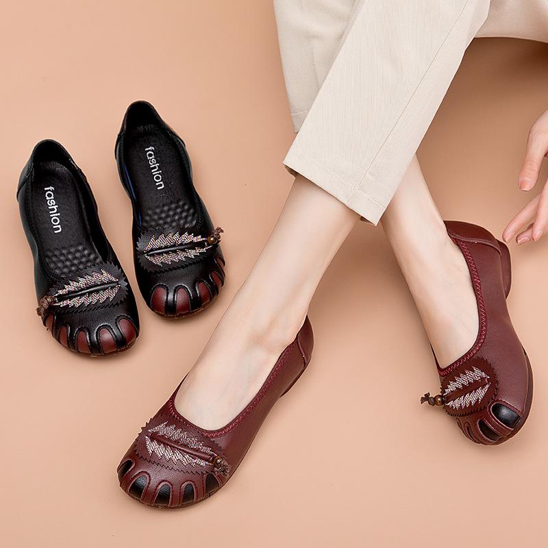 Женские сетчатые легкие повседневные туфли с вырезами, летние дышащие мокасины, удобные нескользящие туфли для мам с круглым носком, без застежек