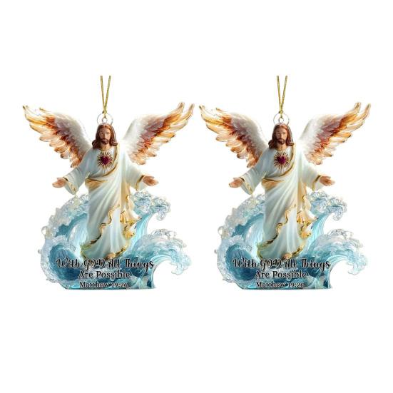 Ангел Рождественские украшения для елки Религиозные Подвесные украшения Святое Семейство Акриловый кулон Иисус Ангел для праздничного домашнего декора