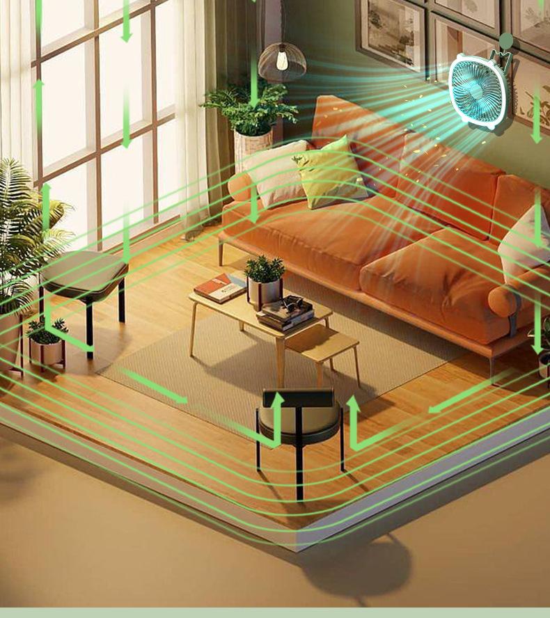 Wall-Mounted Desktop Night Light Fan: Compact & Powerful with Long Battery Life