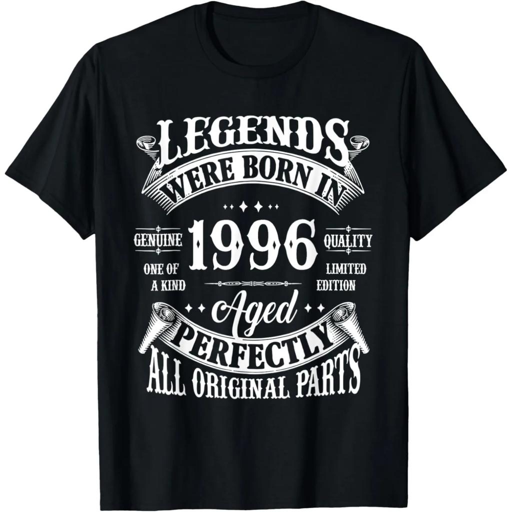 30th Birthday Vintage Born In 1996 30 Years Old Bday T Shirts Unisex Humor Streetwear Tee Shirt Short Sleeve Unisex Loose Clothing