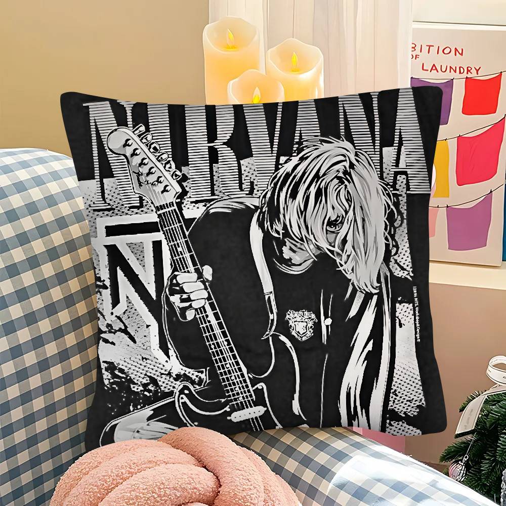 Горячая Наволочка Nirvana-K-Курт Кобей Квадратная Подушка Спальня Диван Отдых Уютная Подушка Автомобиль Гостиная Домашний Декор
