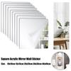 1-8 Pcs  Adhesive Acrylic Square Mirror,  for Mirrors Wall Decor Set for Bathroom Home Gyms Bedroom Thickness 1.5mm