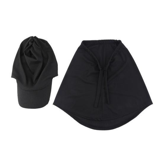 2 Pcs/Set Adjustable Fit Sun Hat with Built-In Drawstring Shawl Extended Brim Full
