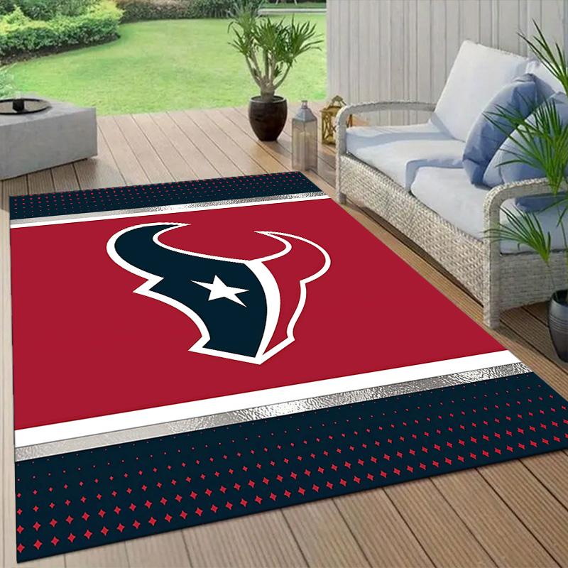 Houston Texans2 Flannel Pattern Square Carpet,Area Rug,Carpet Rug for Living Room Bedroom Sofa Playroom Decor,Non-slip Floor Mat