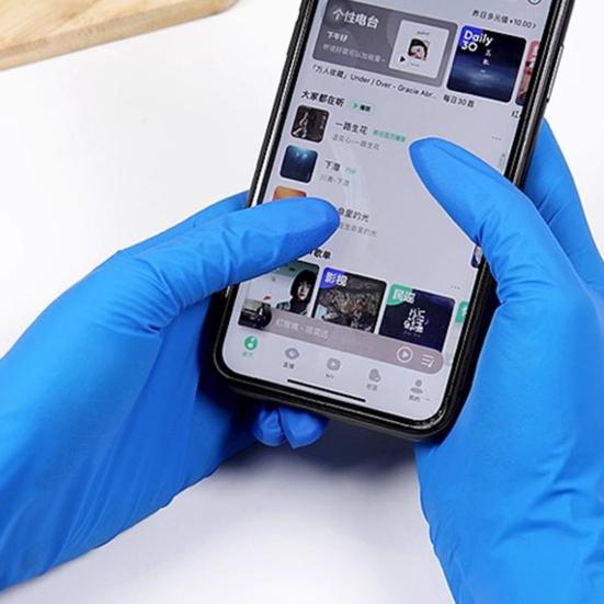 50 шт. Одноразовые нитриловые перчатки Без пудры Латексные Рабочие перчатки Эластичные Устойчивые к проколам Защитные Безопасность