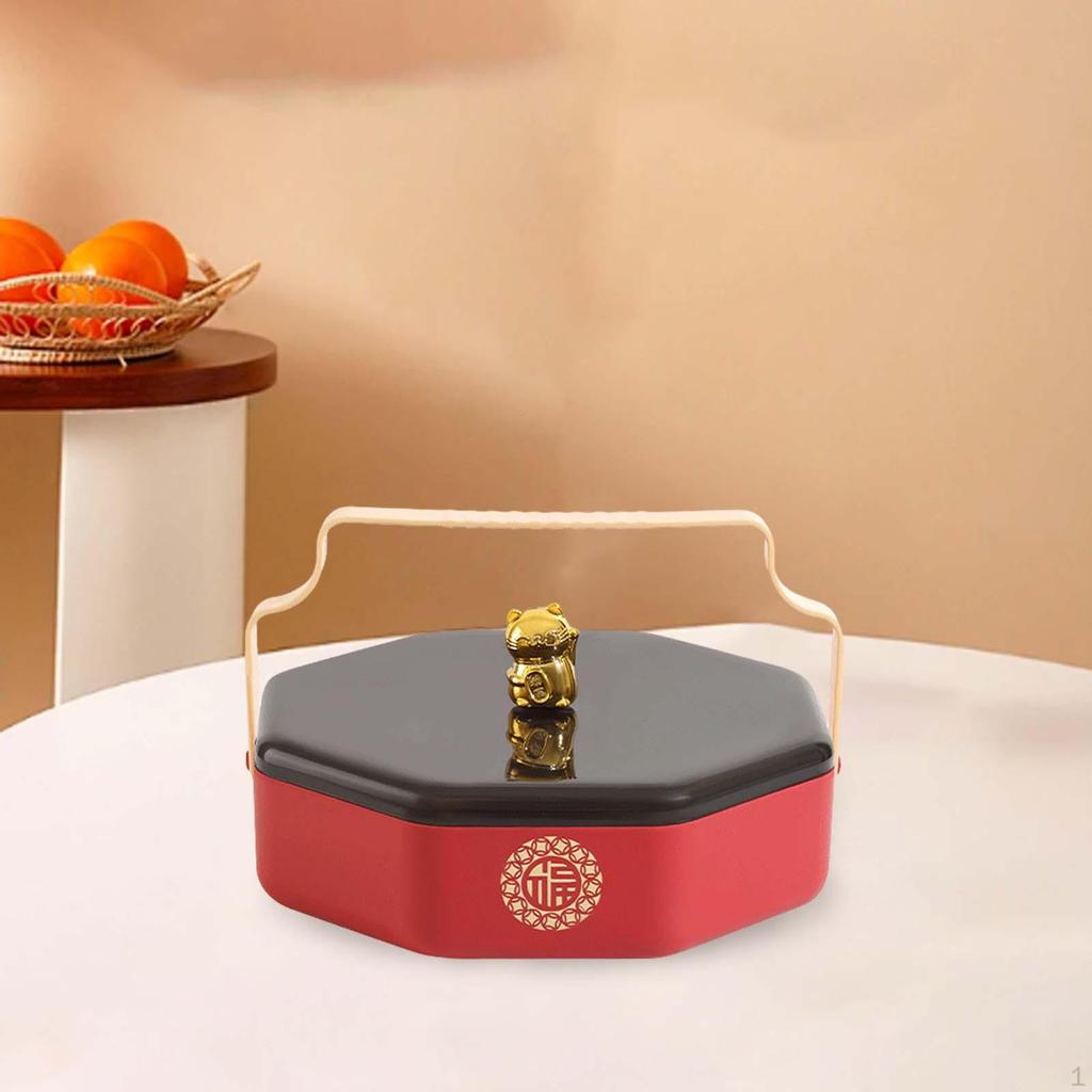 Elegant Divided Serving Platter with Handle for Festive Gatherings