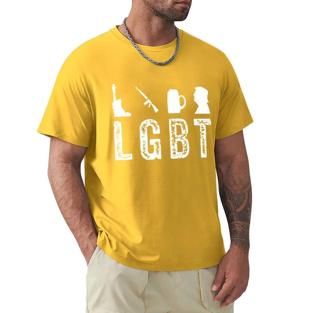 LGBT Liberty Guns Beer Trump Funny Inspired T Shirt Harajuku Short Sleeve T-shirt 100% Cotton Graphics Tshirt Tops