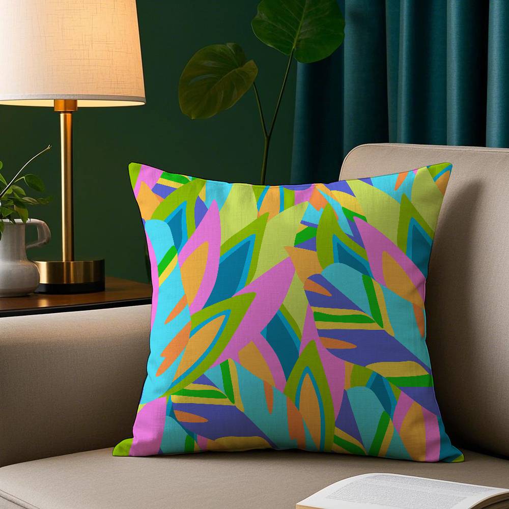 Абстрактный красочный узор Наволочка Плюшевая ткань Мягкая наволочка Двусторонняя печать Чехол на подушку для дивана Декоративная подушка