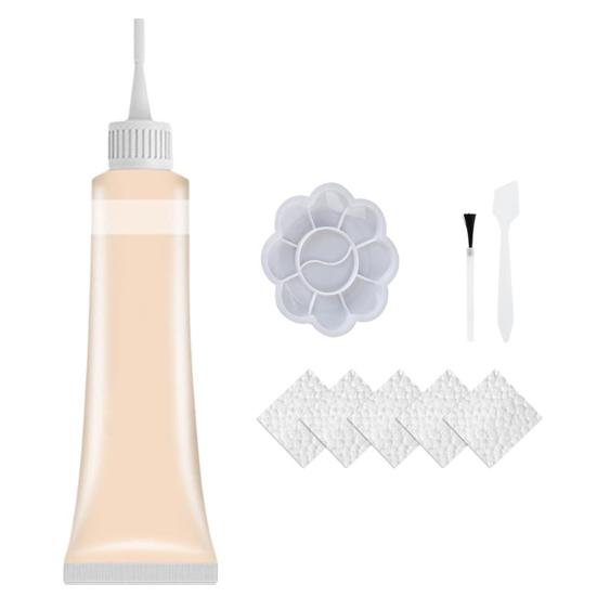 20 мл набор для ремонта искусственной кожи с щеткой, скребком, палитрой, тисненой бумагой, красителем для сидений автомобиля и дивана из искусственной кожи, красителем для восстановления искусственной кожи