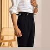 Мужские всесезонные брюки прямого кроя свободного покроя в корейском стиле - однотонные модные повседневные брюки для костюма