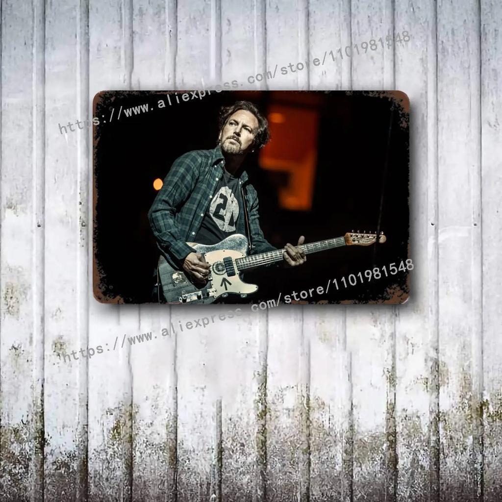 Металлический декор Pearl Jam Band Постер Винтажная жестяная табличка Металлическая табличка Декоративная табличка для паба, бара, мужской пещеры, клуба, украшение стены
