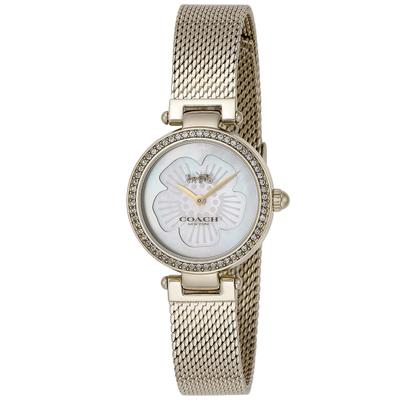 Часы PARK White Pearl Dial Quartz Daily Waterproof Mineral Glass 25mm 14503512 Gold [Coach] Женские [Товар]