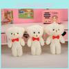 Adorable Bear Keychain Plushie Short Plush White Stuffed Animal For Bags