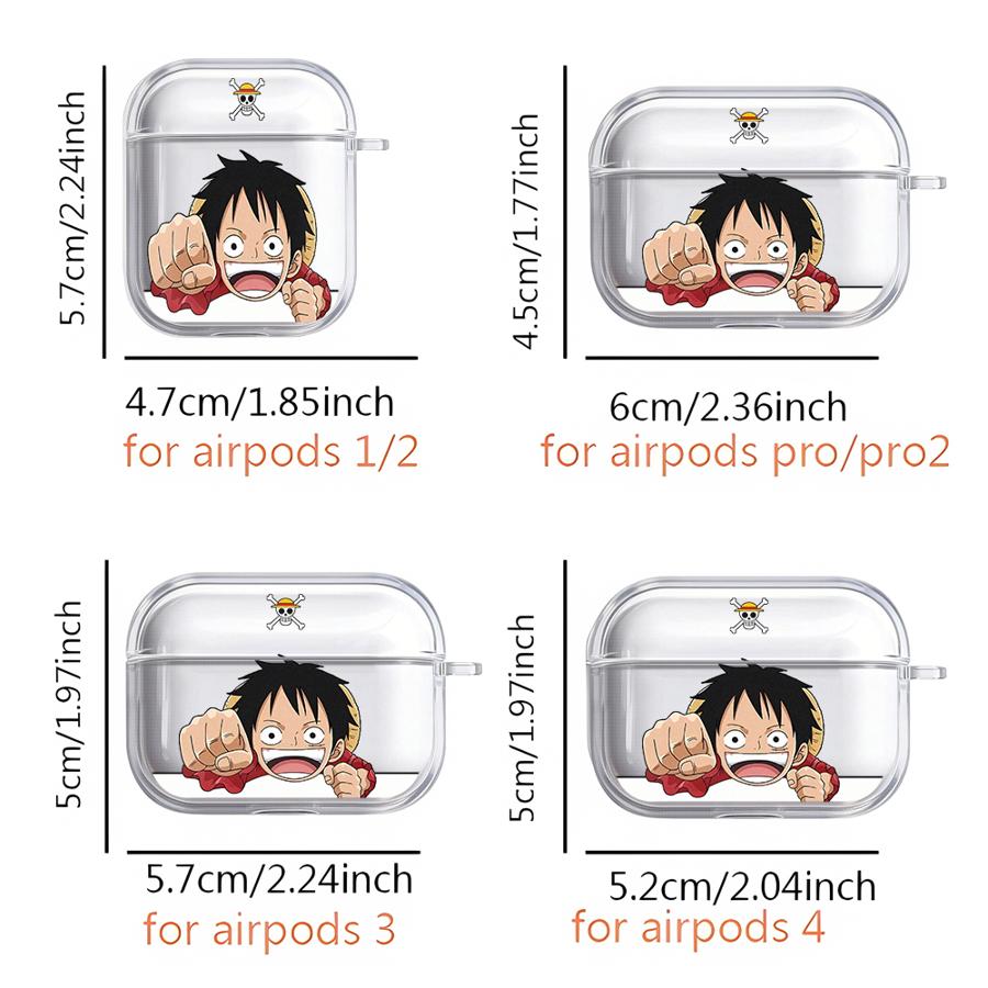 Прозрачные чехлы для наушников Чехол-обложка Для Airpods Pro3 4 Pro 1 2 3 Pro2 Ones P-Pieces Luffy Zoro