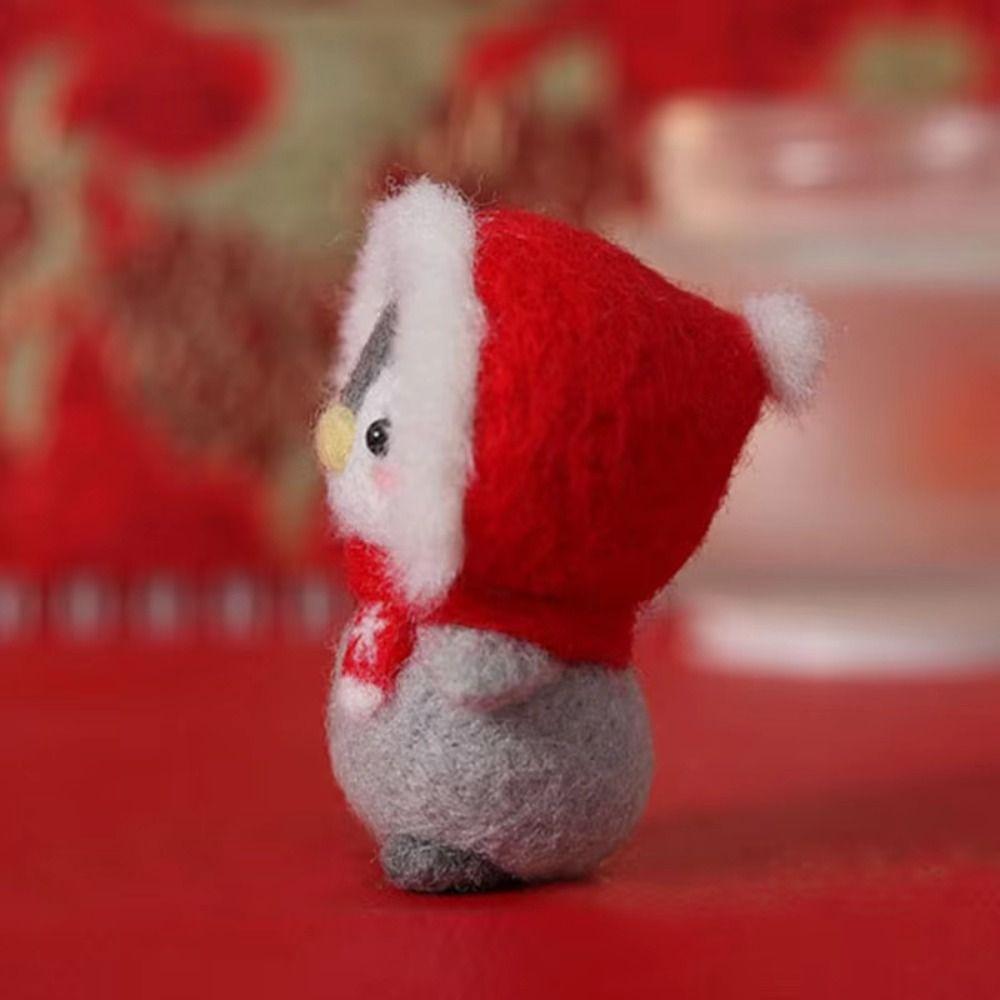 Not Finished Wool Felting Kit Cute Penguin Felting Starter Kit Cute Needle Felting Kit
