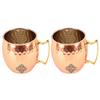 Кружка для пива Moscow Mule из медно-никелевого сплава, круглой формы, с кованым дизайном, объем 530 мл, набор из 2 штук