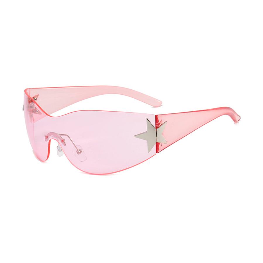 New Women'S Rimless Star Decoration Eyewear Integrated  Hot Girl Style Hip Hop Fashion Sunglasses Beach Party Eyeglasses