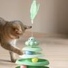 Rotating Octopus Cat Toy Collapsible Four-Layer Turntable Track Ball Cat Stick Feather Cat Self-Entertaining Anti-Boredom Toy
