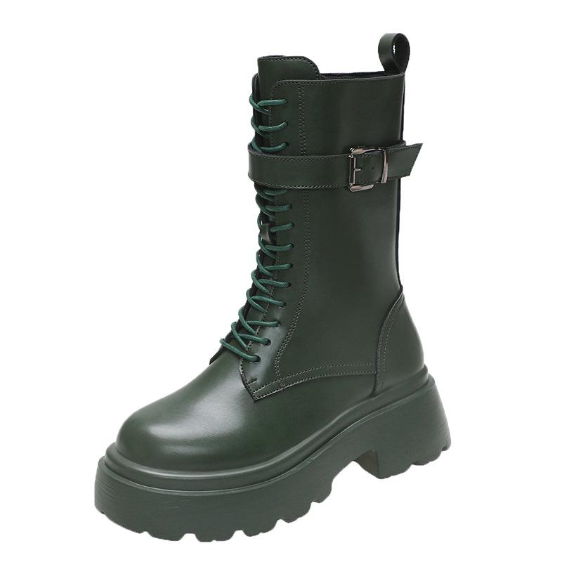 Lace-up Ankle Boots for Women Boots Round Toe Platform Boots for Women Boots Thick Heels Women Short Boots Autumn568