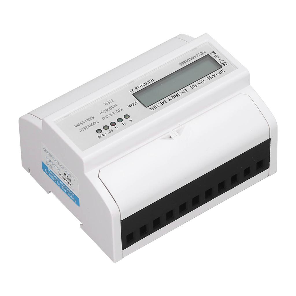 Счетчик электроэнергии 3-фазный 4-проводной ЖК-тестер электроэнергии DIN-рейка Измеритель тока напряжения мощности