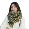 Women's Houndstooth Scarf: Warm Korean Style, Thick Imitation Wool, Fringe Knit for Autumn/Winter.