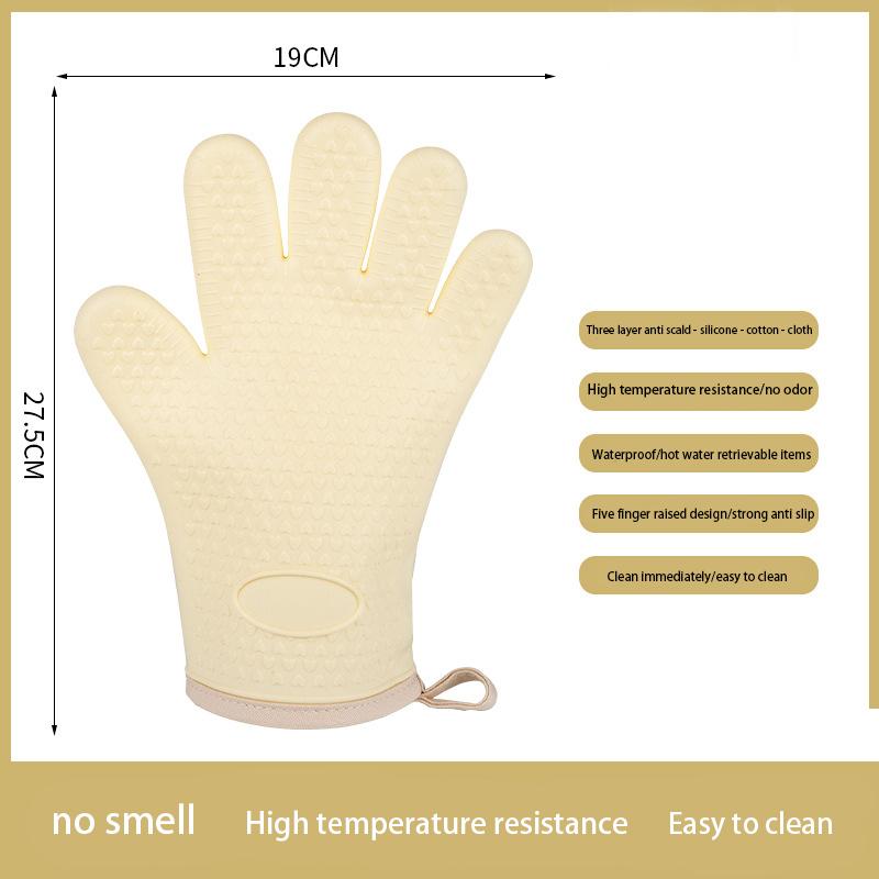 Толстые силиконовые термостойкие перчатки, устойчивые к высоким температурам, кухонные перчатки для духовки, микроволновой печи, противоскользящие, легко моются