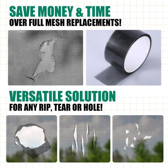 Лента для ремонта оконных стекол, прочная клейкая лента, очень длинная, широкого применения, лента из стекловолокна, набор заплат для ремонта сетки