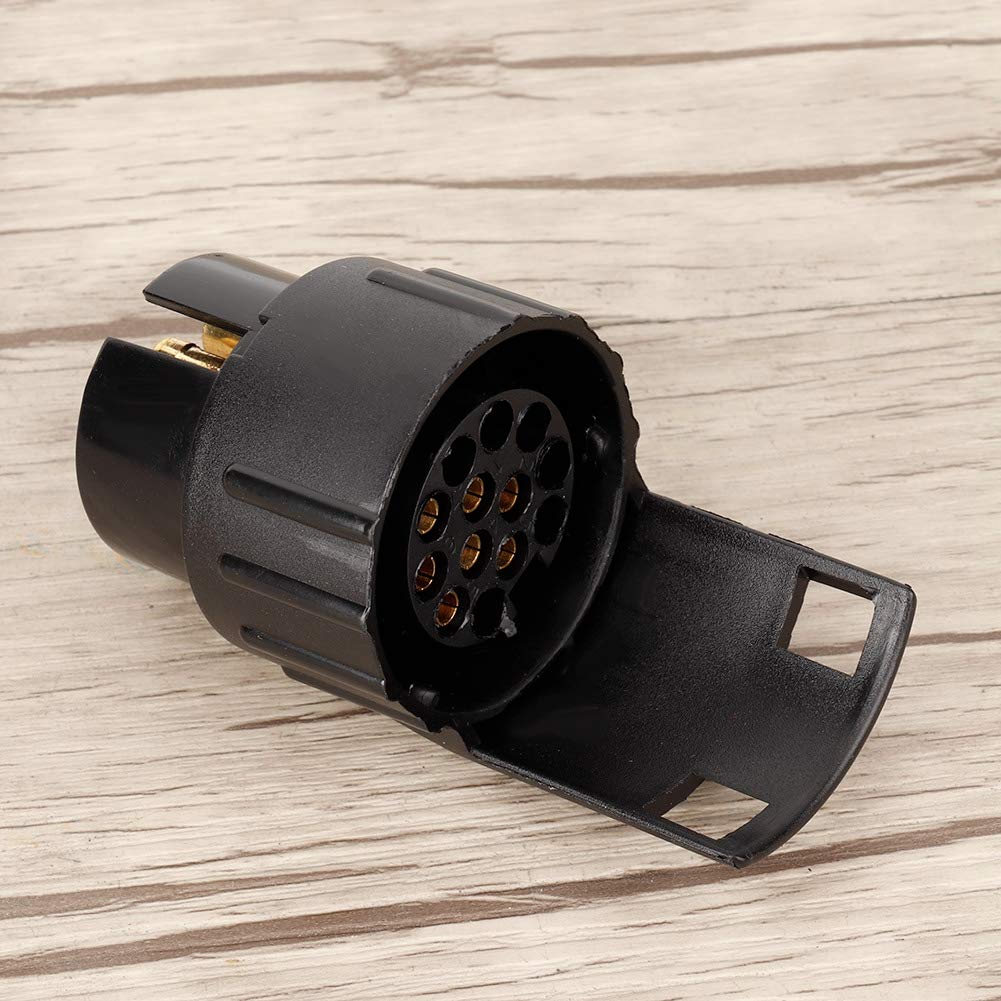 Duokon ABS 7 to 13 Pin Trailer Truck Caravan Tow Socket Plug Converter Adapter (Black)
